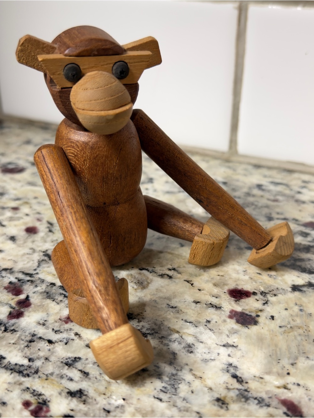 VTG Kay Bojesen Style Teak Wood Hanging Monkey MCM 7”